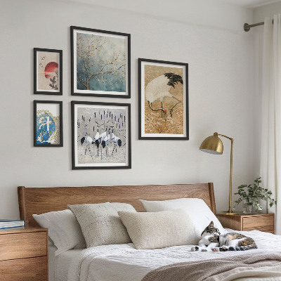 Framed photo set Stylish nature paintings of birds