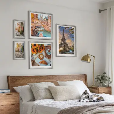 Atmospheric views of the cafe set of 5 wall art pieces