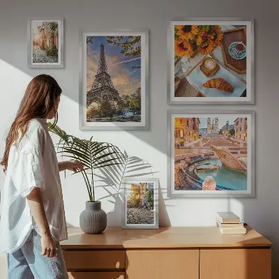 Atmospheric views of the cafe set of 5 wall art pieces