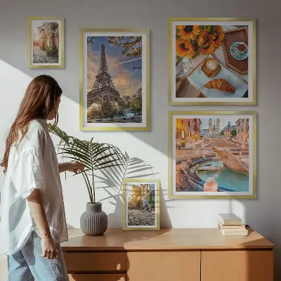 Atmospheric views of the cafe set of 5 wall art pieces
