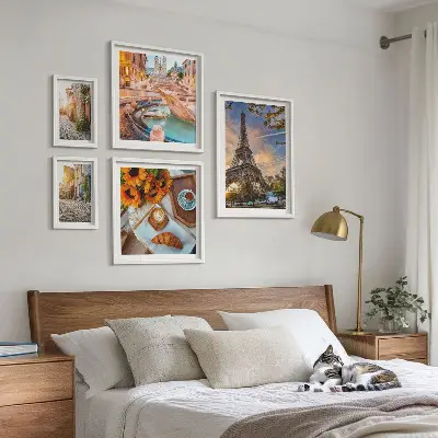 Atmospheric views of the cafe set of 5 wall art pieces