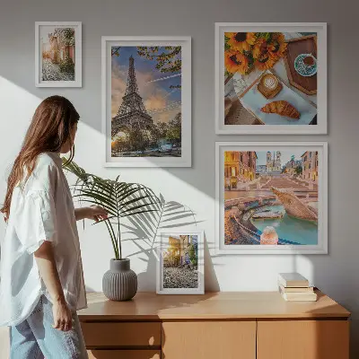 Atmospheric views of the cafe set of 5 wall art pieces