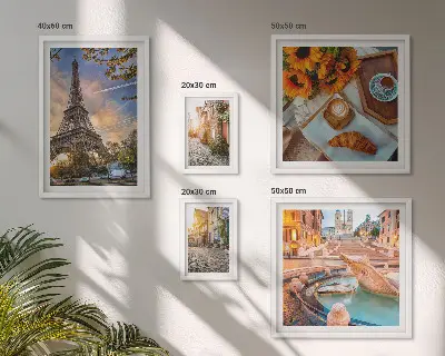 Atmospheric views of the cafe set of 5 wall art pieces