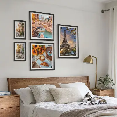 Atmospheric views of the cafe set of 5 wall art pieces