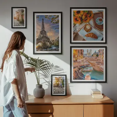 Atmospheric views of the cafe set of 5 wall art pieces