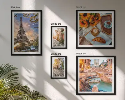 Atmospheric views of the cafe set of 5 wall art pieces