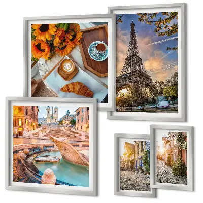 Atmospheric views of the cafe set of 5 wall art pieces