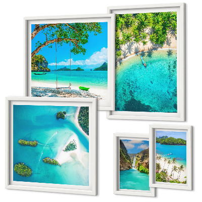Framed photo set Tropical beaches, paradise waters