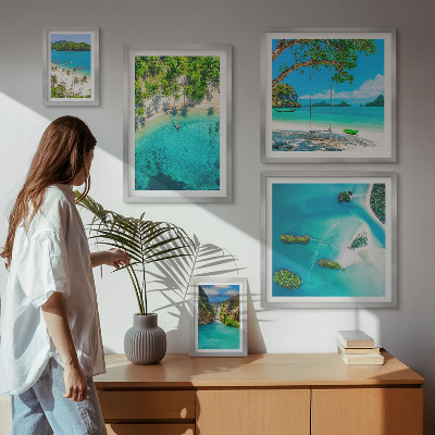 Framed photo set Tropical beaches, paradise waters