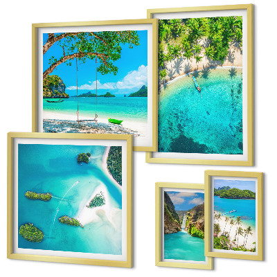 Framed photo set Tropical beaches, paradise waters