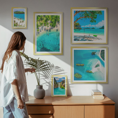 Framed photo set Tropical beaches, paradise waters