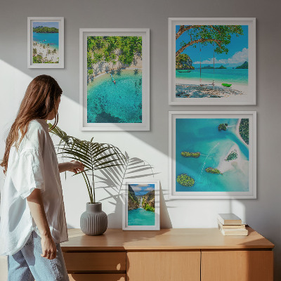 Framed photo set Tropical beaches, paradise waters