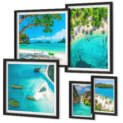 Framed photo set Tropical beaches, paradise waters
