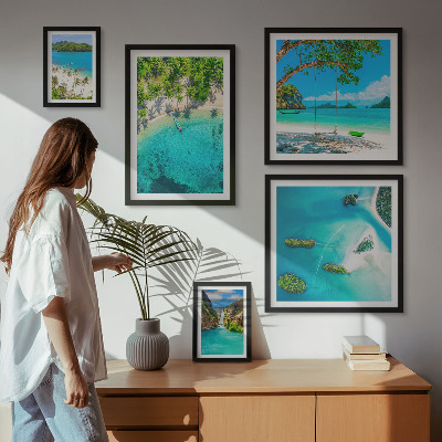Framed photo set Tropical beaches, paradise waters