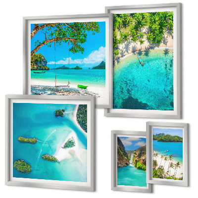 Framed photo set Tropical beaches, paradise waters
