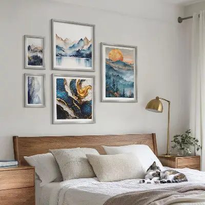 Mountain landscape wall art set of 5 pieces