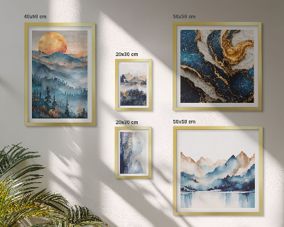 Set of 5 wall art pieces Mountain landscapes west