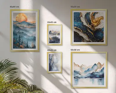 Mountain landscape wall art set of 5 pieces