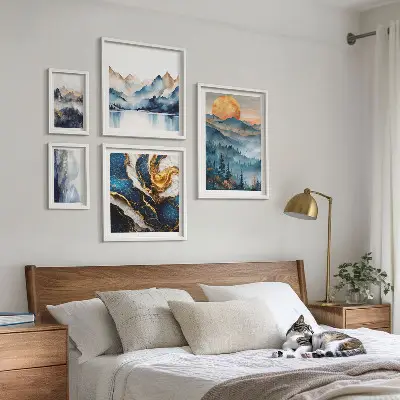 Mountain landscape wall art set of 5 pieces