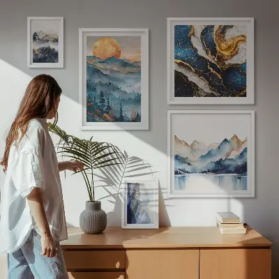 Mountain landscape wall art set of 5 pieces