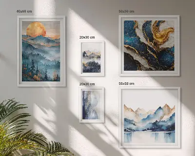 Mountain landscape wall art set of 5 pieces