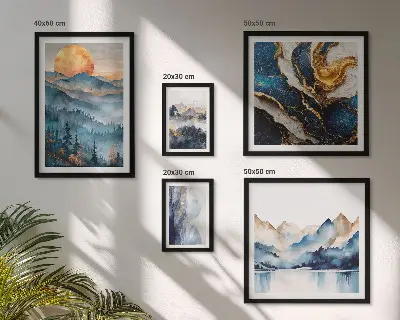 Mountain landscape wall art set of 5 pieces