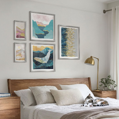 Framed photo set Abstract mountains modern sea