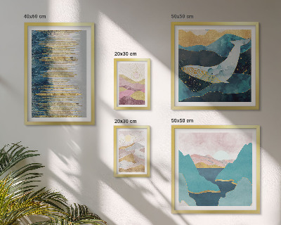 Framed photo set Abstract mountains modern sea