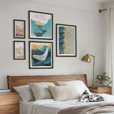 Framed photo set Abstract mountains modern sea