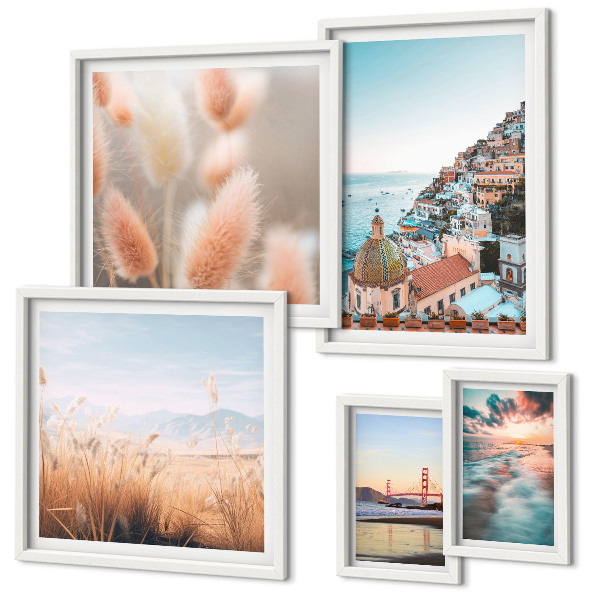 Set of 5 wall art pieces Coastal landscapes nature
