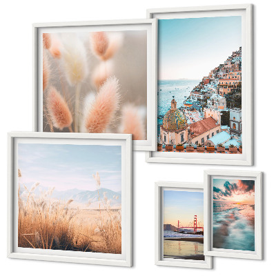 Set of 5 wall art pieces Coastal landscapes nature