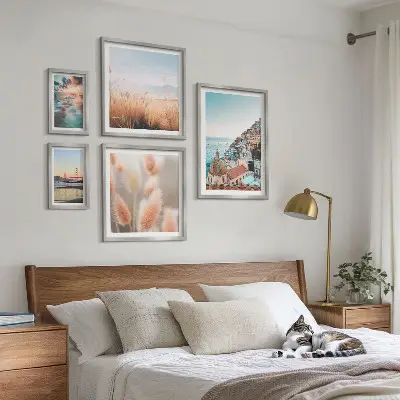 Set of 5 coastal landscape wall art pieces nature themed wall decor