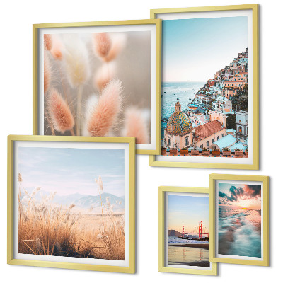 Set of 5 wall art pieces Coastal landscapes nature