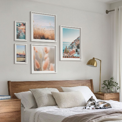 Set of 5 wall art pieces Coastal landscapes nature