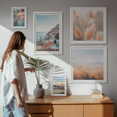 Set of 5 wall art pieces Coastal landscapes nature