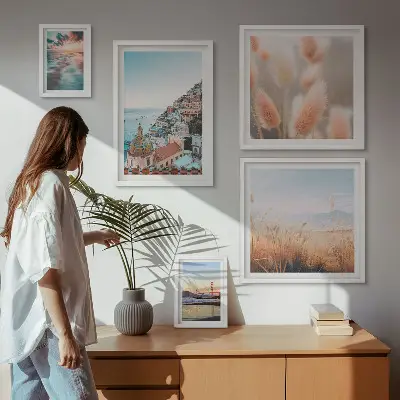 Set of 5 coastal landscape wall art pieces nature themed wall decor