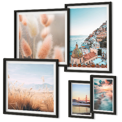 Set of 5 wall art pieces Coastal landscapes nature