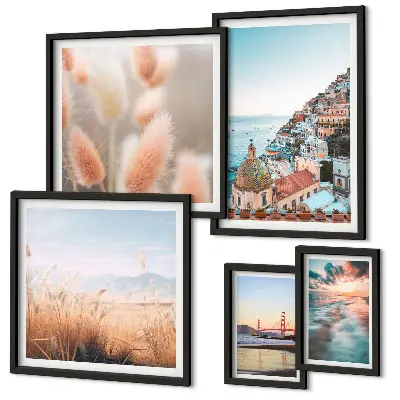 Set of 5 coastal landscape wall art pieces nature themed wall decor