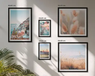 Set of 5 coastal landscape wall art pieces nature themed wall decor