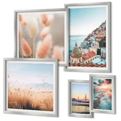Set of 5 coastal landscape wall art pieces nature themed wall decor