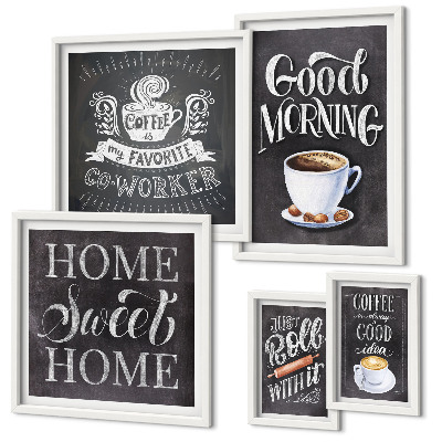 Set of 5 wall art pieces Rustic coffee inspirations
