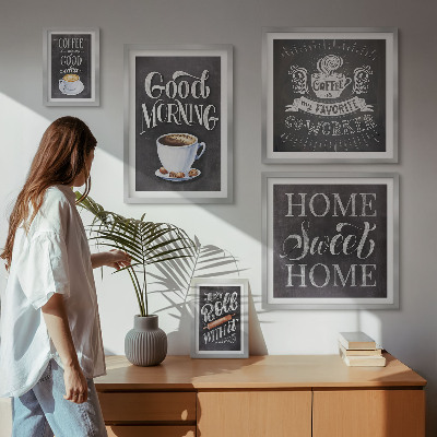 Set of 5 wall art pieces Rustic coffee inspirations