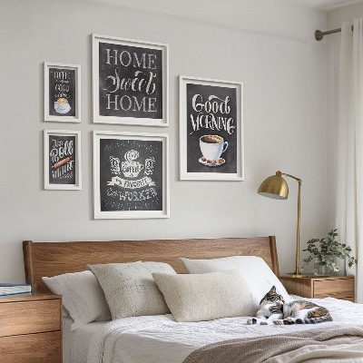 Set of 5 wall art pieces Rustic coffee inspirations
