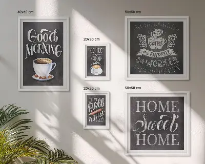 Rustic coffee wall art set set of 5 pieces