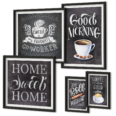 Set of 5 wall art pieces Rustic coffee inspirations