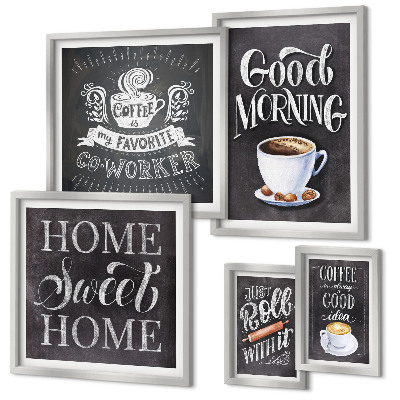 Set of 5 wall art pieces Rustic coffee inspirations