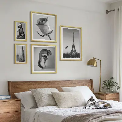 Gallery wall stylish black and white Paris photography