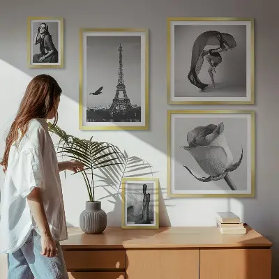 Gallery wall stylish black and white Paris photography
