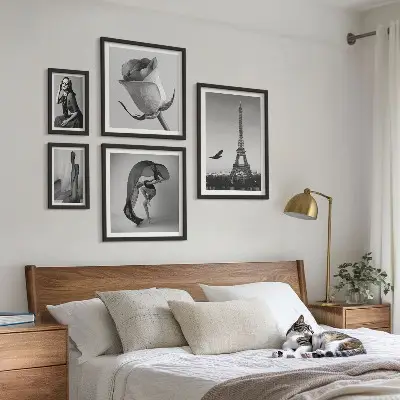 Gallery wall stylish black and white Paris photography