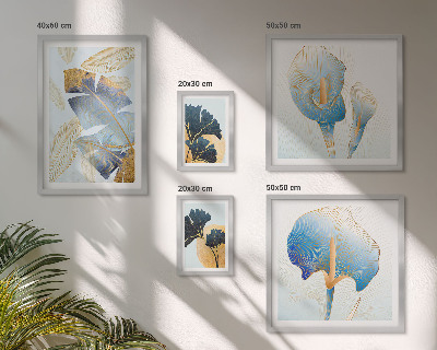 Set of 5 wall art pieces Modern plant motifs